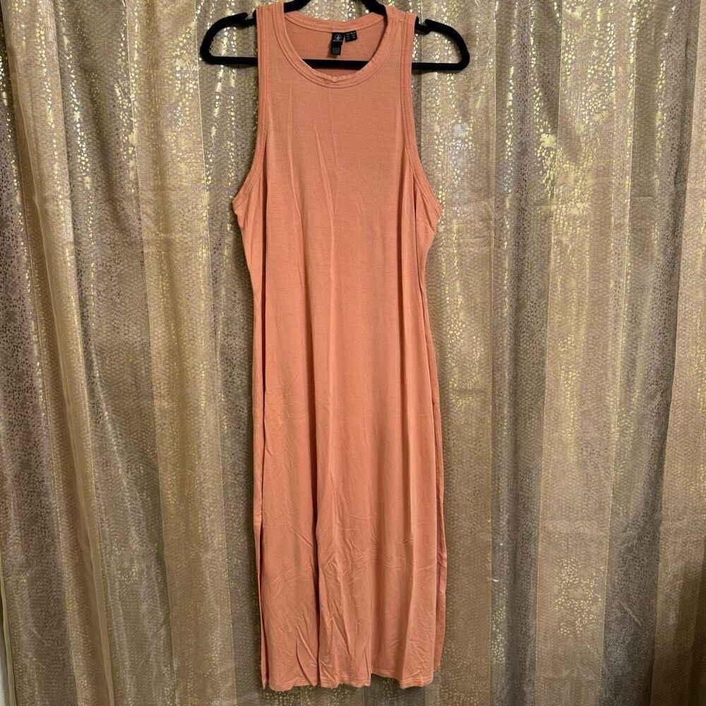 Volcom Stonelight Clay Peach Orangey Racerback Midi Maxi Dress XL